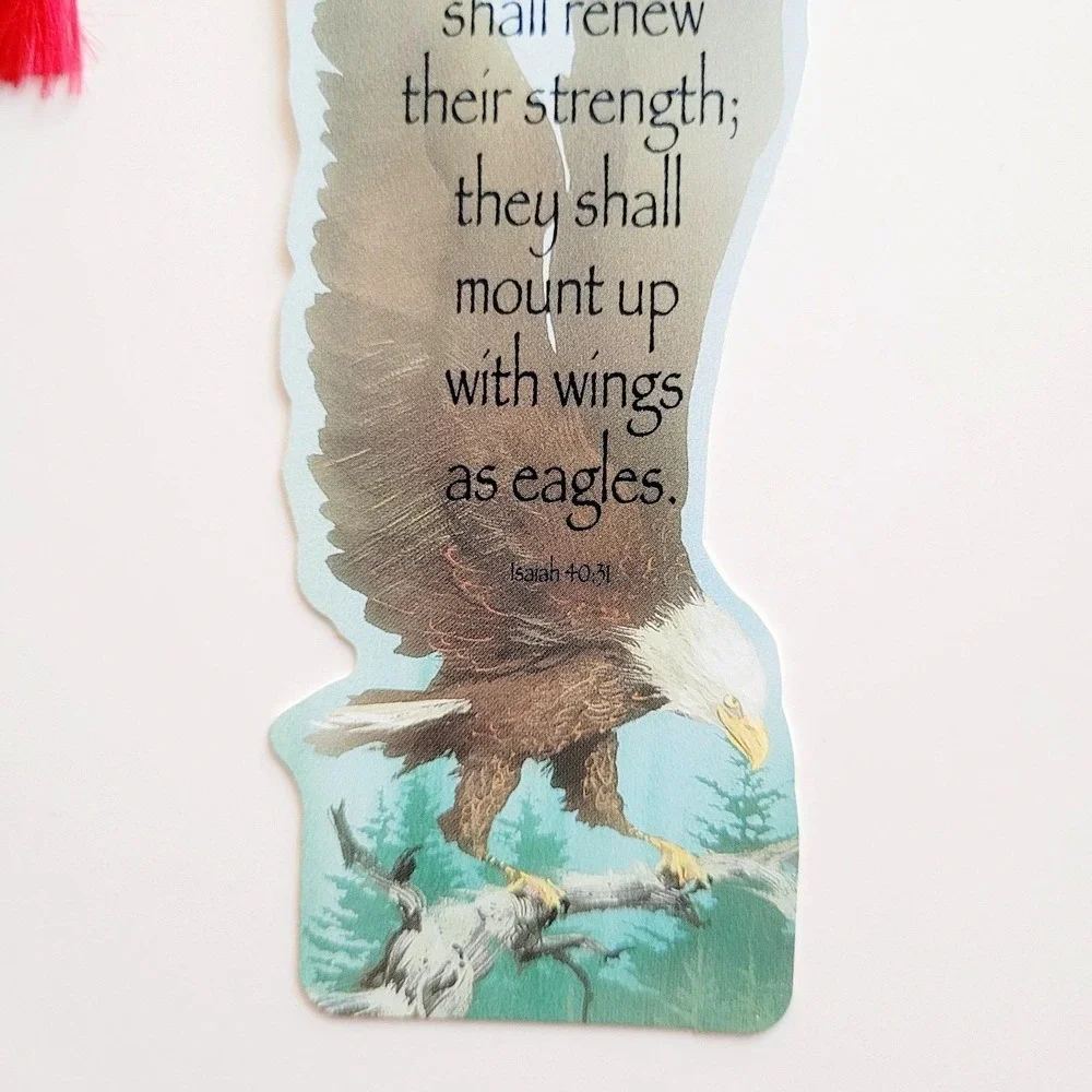 Vintage 90s Bald Eagle Bookmark Patriotic Scripture Isaiah 40, Dicksons BKM-1011